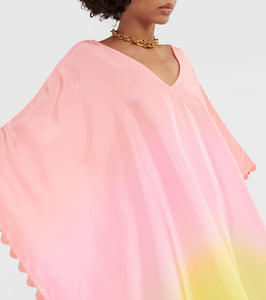 Juliet Dunn Ombr√É¬© scalloped silk kaftan