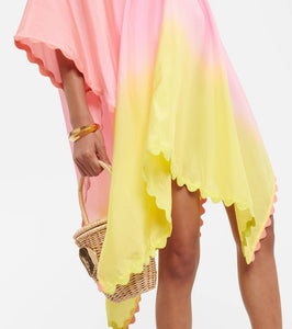 Juliet Dunn Ombr√É¬© scalloped silk kaftan