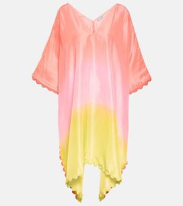 Juliet Dunn Ombr√É¬© scalloped silk kaftan
