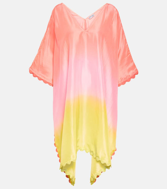 Juliet Dunn Ombr√É¬© scalloped silk kaftan