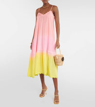 Juliet Dunn Ombr√É¬© scalloped silk midi dress