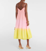 Juliet Dunn Ombr√É¬© scalloped silk midi dress
