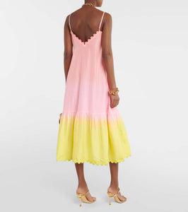 Juliet Dunn Ombr√É¬© scalloped silk midi dress