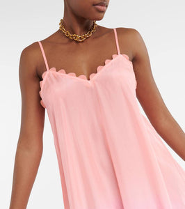 Juliet Dunn Ombr√É¬© scalloped silk midi dress