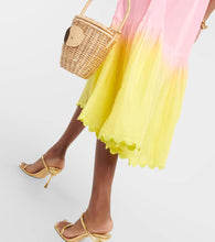 Juliet Dunn Ombr√É¬© scalloped silk midi dress