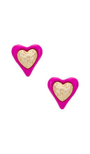 Julietta Heart Studs in Pink