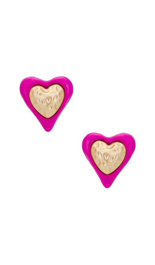 Julietta Heart Studs in Pink