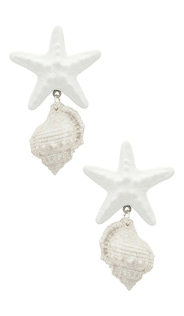 Julietta Le Splash Earrings in White