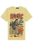 Junk Food ACDC Beware Tee in Yellow - Junk Food ACDC Beware T-shirt en jaune - 垃圾食品 ACDC Beware 黄色 T 恤 - Junk Food ACDC Beware T-Shirt in Gelb - Junk Food ACDC 조심 티셔츠 옐로우 색상 - Maglietta Junk Food ACDC Beware in giallo