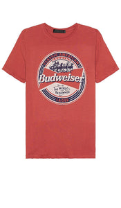 Junk Food Budweiser Classic American Tee in Rust