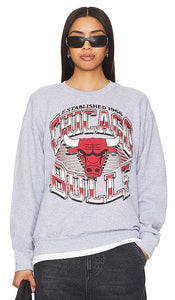 Junk Food Bulls Chrome Lines Crew Sweatshirt in Grey - Junk Food Bulls Chrome Lines - Sweat ras du cou - Gris - Junk Food Bulls Chrome Lines 灰色圆领运动衫 - Junk Food Bulls Chrome Lines Crew-Sweatshirt in Grau - Junk Food Bulls Chrome Lines 크루 스웻셔츠그레이 색상 - Felpa girocollo Junk Food Bulls Chrome Lines in grigio