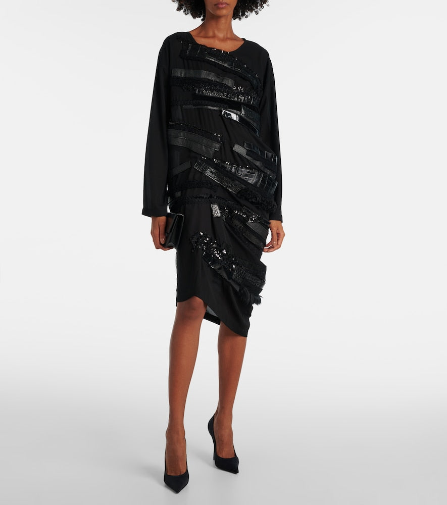 Junya Watanabe Asymmetrical paneled midi dress