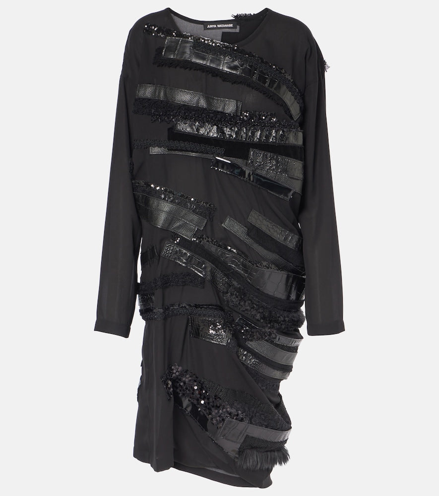 Junya Watanabe Asymmetrical paneled midi dress. Junya Watanabe 不对称拼接中长连衣裙