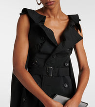 Junya Watanabe Cutout wool and mohair midi dress