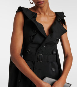 Junya Watanabe Cutout wool and mohair midi dress