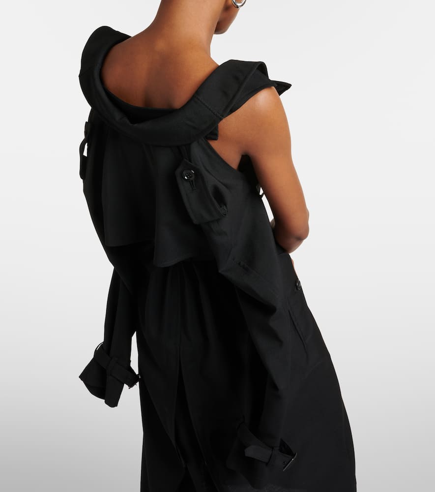 Junya Watanabe Cutout wool and mohair midi dress