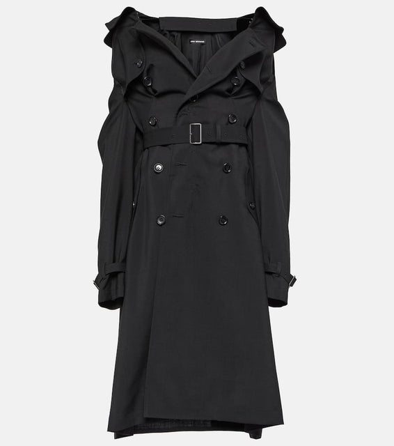 Junya Watanabe Cutout wool and mohair midi dress
