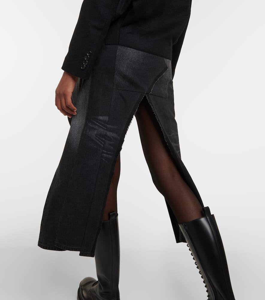 Junya Watanabe Denim and wool blend midi dress
