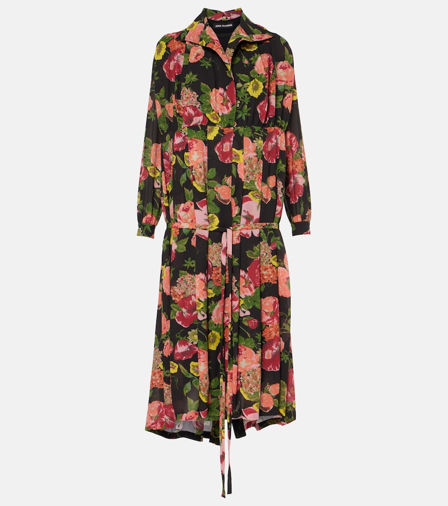 Junya Watanabe Georgette and jersey midi dress. Junya Watanabe 乔其纱和针织中长连衣裙
