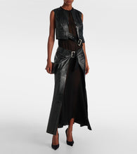 Junya Watanabe Snake-effect faux leather midi dress