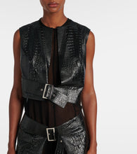 Junya Watanabe Snake-effect faux leather midi dress