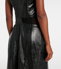 Junya Watanabe Snake-effect faux leather midi dress