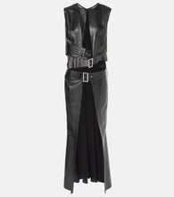 Junya Watanabe Snake-effect faux leather midi dress. Junya Watanabe 蛇纹仿皮中长连衣裙