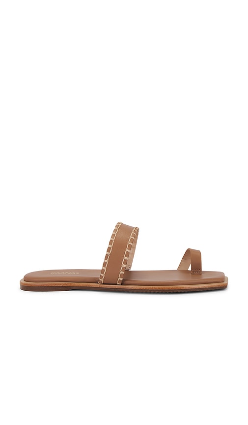 Kaanas Pirita Sandal in Tan | Honey Flat Sandals for Women