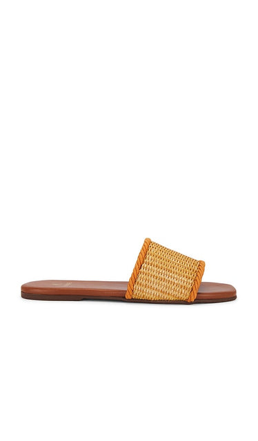 Kaanas Azurita Slide in Brown | Brandy Slides for Women