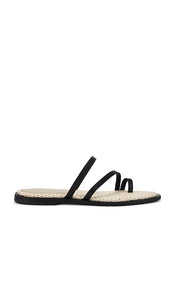Kaanas Azores Sandal in Black | Black Flat Sandals for Women