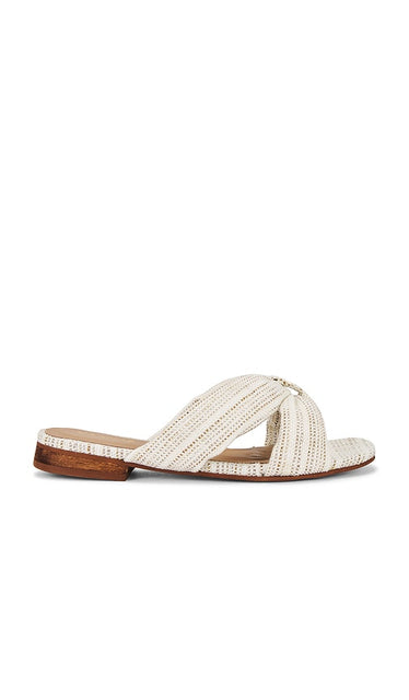 Kaanas Pacifico Sandal in Ivory | Ivory Flat Sandals for Women