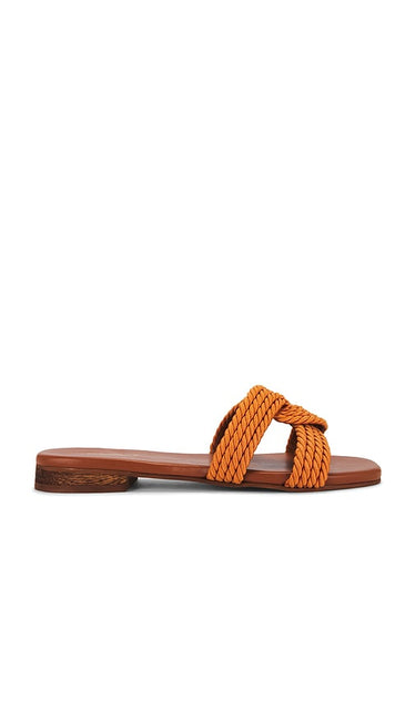 Kaanas Olas Sandal in Brown | Brandy Flat Sandals for Women