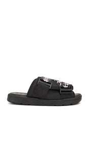 Kappa Banda Mitel Slides in Black | Men's Sandals & Slides in Black & White