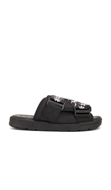 Kappa Banda Mitel Slides in Black | Men's Sandals & Slides in Black & White