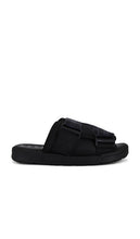 Kappa 222 Banda Mitel Slides in Black | Men's Sandals & Slides in Black & Dark Grey