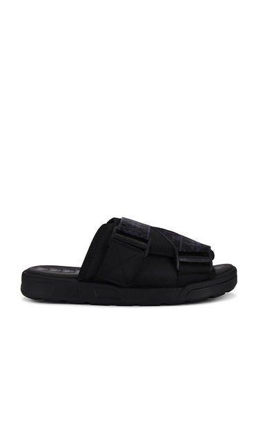 Kappa 222 Banda Mitel Slides in Black | Men's Sandals & Slides in Black & Dark Grey