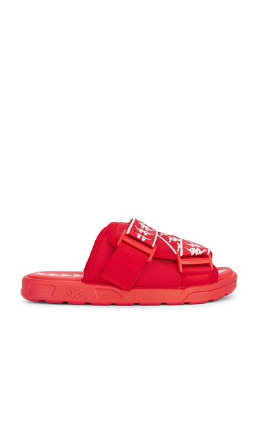 Kappa 222 Banda Mitel Slides in Red | Men's Sandals & Slides in Red Flame & White