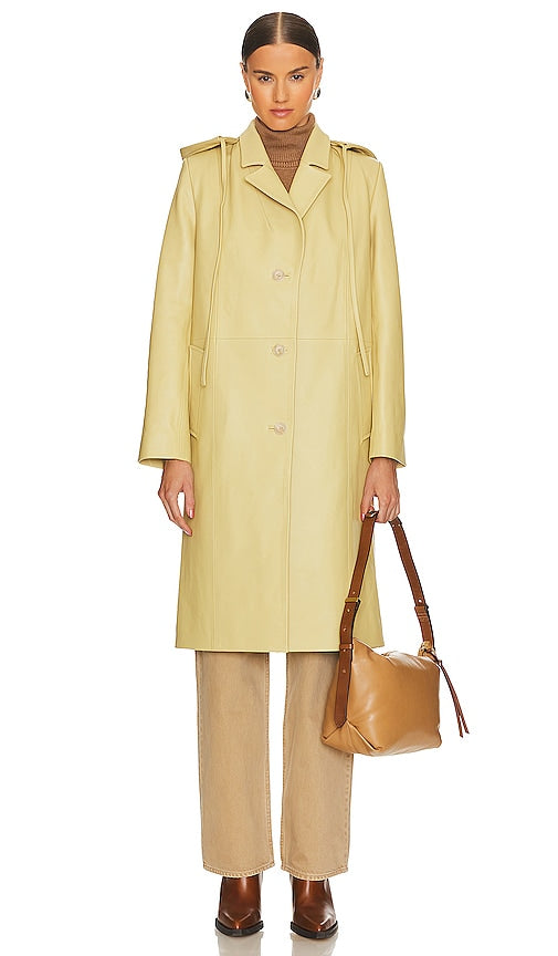 KULAKOVSKY Leather Coat in Beige