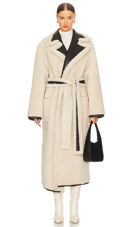 KULAKOVSKY Reversible Shearling Coat in Black