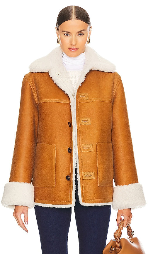 KULAKOVSKY Reversible Shearling Jacket in Tan - KULAKOVSKY Veste réversible en peau de mouton beige - KULAKOVSKY 黄褐色双面剪羊毛夹克 - KULAKOVSKY Wende-Lammfelljacke in Hellbraun - KULAKOVSKY 리버서블 시어링 재킷 - Giubbotto in shearling reversibile KULAKOVSKY color marrone chiaro