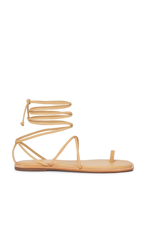 Kaanas Lavi Strappy Toe Ring Sandal in Neutral | Peanut Strappy Sandals for Women