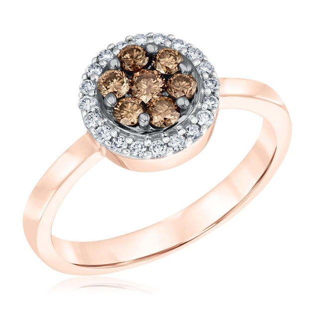 Kallati Diamond and Coco Diamond Halo Ring 1/2ctw