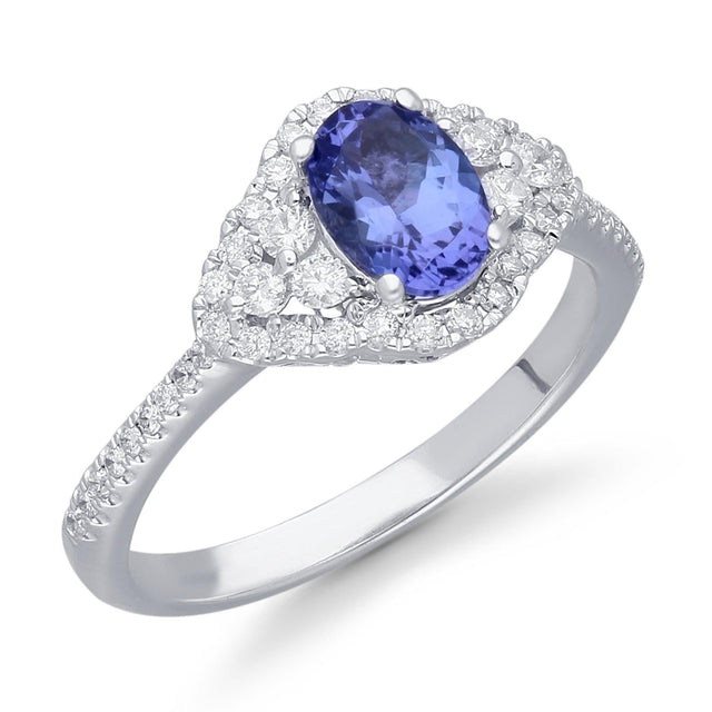Kallati Oval Tanzanite and Diamond Ring 1/4ctw