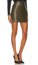 Karina Grimaldi Melli Leather Mini Skirt in Green