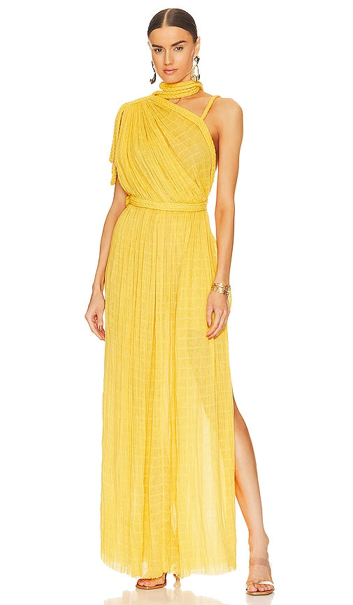 Kasia Kulenty Luna Gown in Mustard - Robe Kasia Kulenty Luna en moutarde - Kasia Kulenty 芥末色 Luna 礼服 - Kasia Kulenty Luna-Kleid in Senf - Kasia Kulenty 루나 가운 - Abito Kasia Kulenty Luna color senape