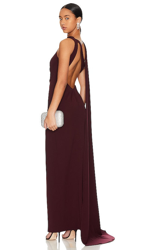 Katie May Amina Gown in Burgundy - Robe Katie May Amina en Bourgogne - 凯蒂·梅·阿米娜 (Katie May Amina) 酒红色礼服 - Katie May Amina Kleid in Burgund - Katie May Amina 가운 - Abito di Katie May Amina in Borgogna