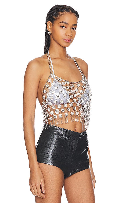 Kelsey Randall x REVOLVE Kelsey Top in Metallic Silver
