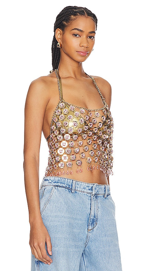 Kelsey Randall x REVOLVE Kelsey Top in Pink,Metallic Gold