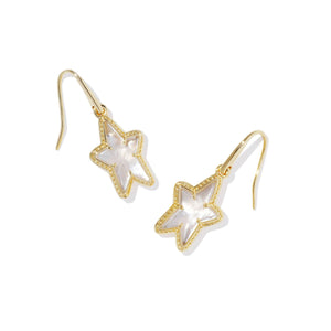 Kendra Scott Ada Star Small Drop Earrings in Ivory Mother-of-Pearl, Gold-Plated