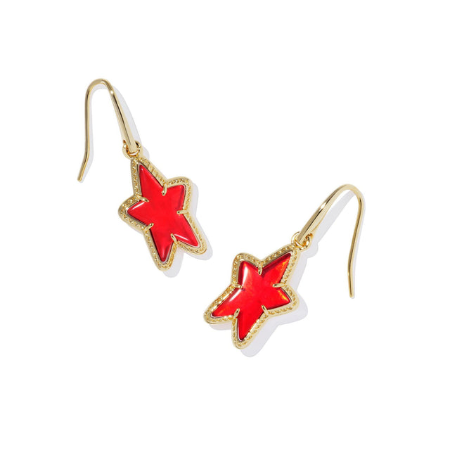 Kendra Scott Ada Star Small Drop Earrings in Red Illusion, Gold-Plated